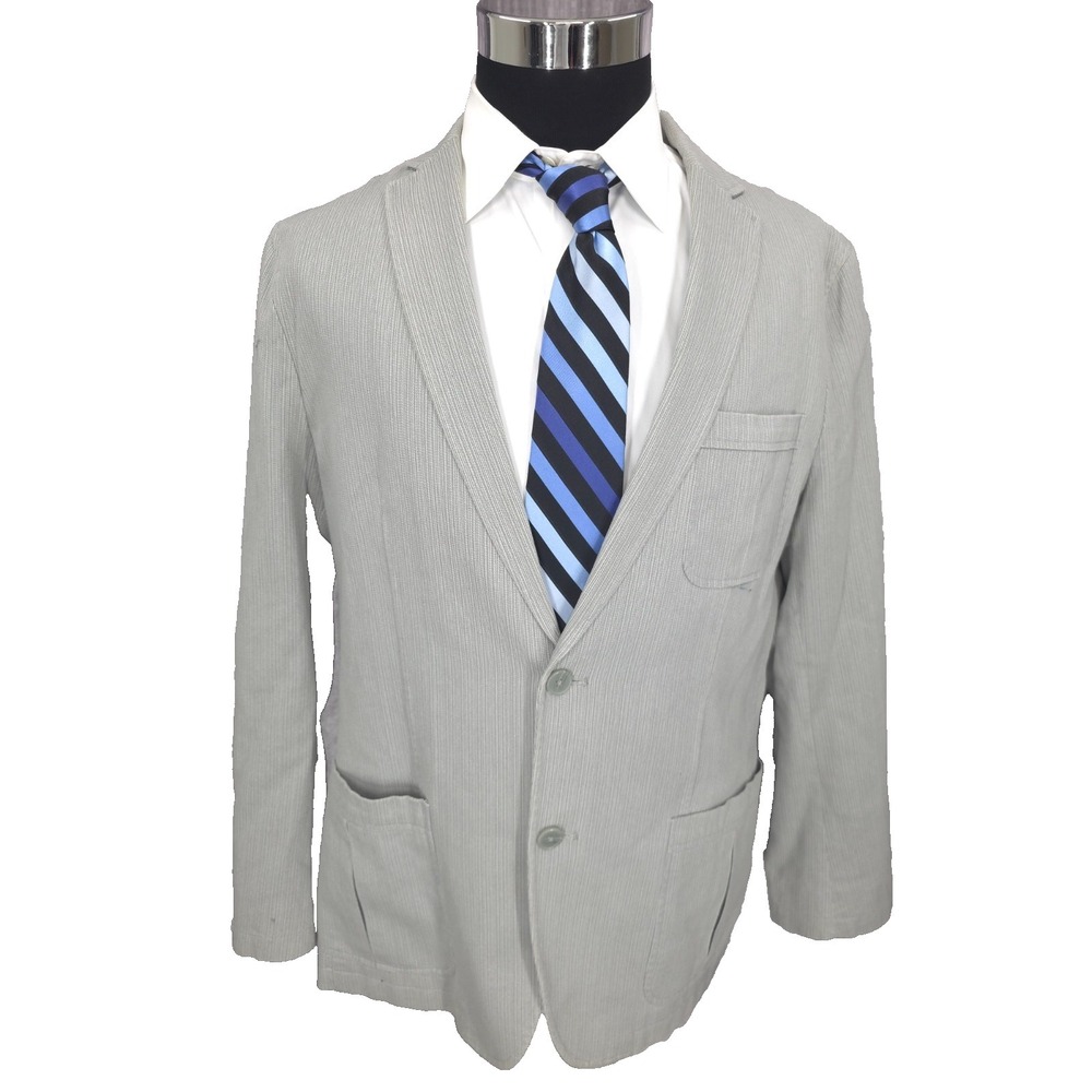 Inc International Concepts Blazer‎ Mens Large Gray Sport Coat Business Wear Vent